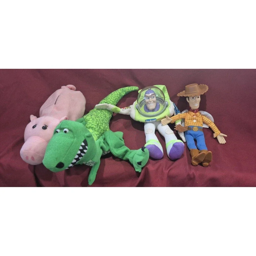 Disney-Pixar Toy Story  Complete Hand Puppet Set Burger King 1995 Buzz Woody EUC